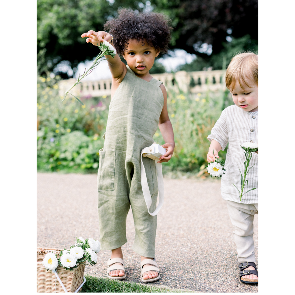 Sage Green Linen Overalls